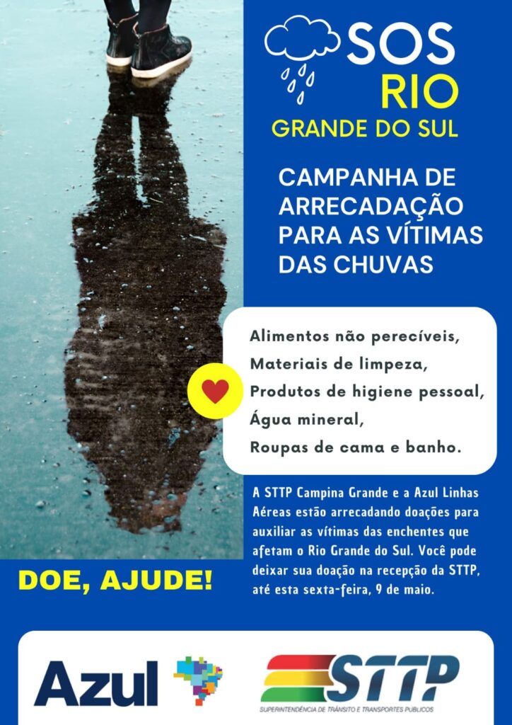 Servidores da STTP lançam campanha para arrecadar doações para vítimas das chuvas no Rio Grande do Sul