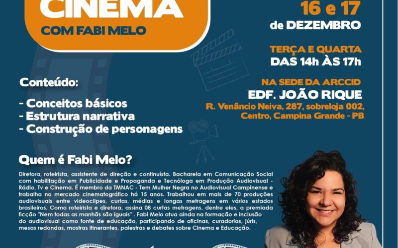 Roteirista oferece oficina gratuita de escrita criativa para o audiovisual