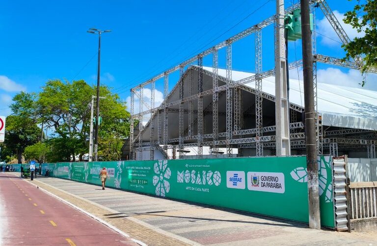 Megaestrutura do 41° Salão do Artesanato Paraibano está quase pronta na orla de João Pessoa
