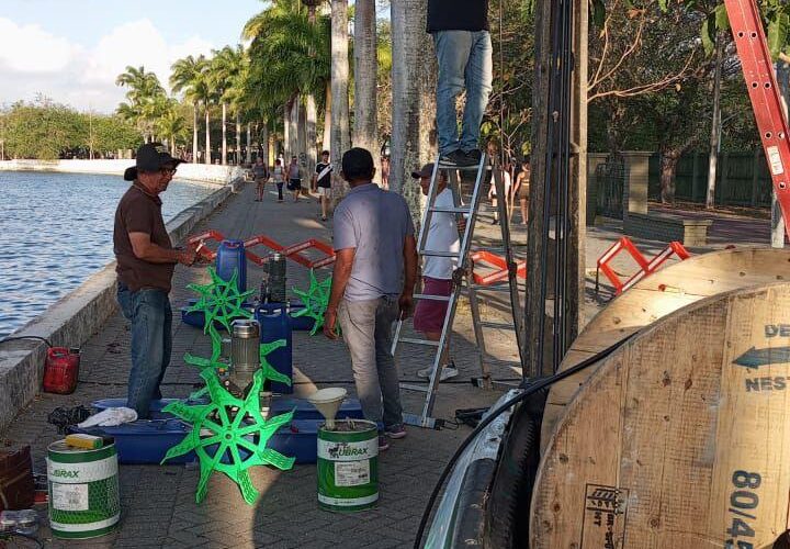 Prefeitura de Campina Grande inicia instalação de aeradores no Açude Velho para melhorar qualidade da água