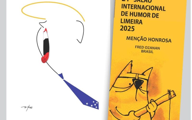 Cartunista Fred Ozanan entre os premiados do Salão Internacional de Limeira
