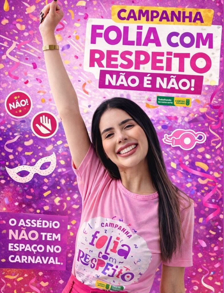 Carnaval 2026: Prefeitura de Campina Grande lança campanha ‘Folia com Respeito’
