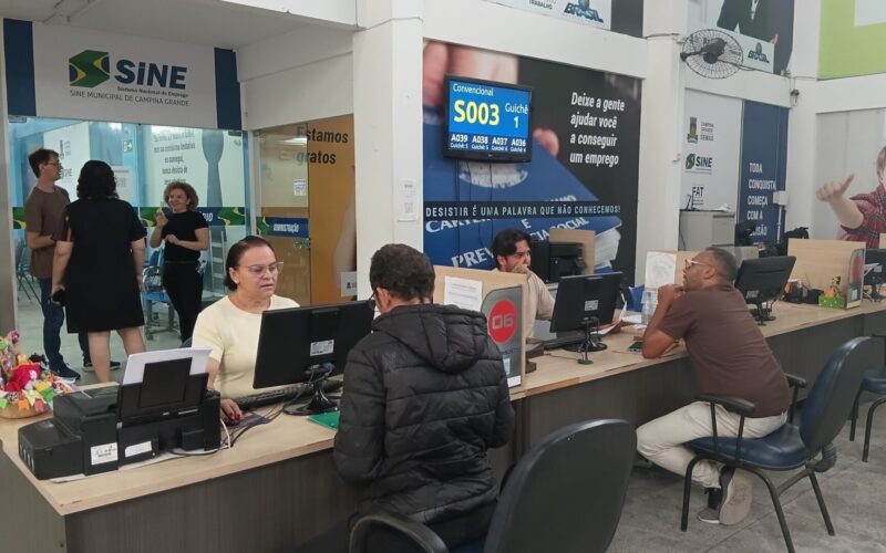 Campina Grande oferece 1.528 vagas de emprego, na segunda semana de Junho, conforme sistema de cadastro do Sine Municipal