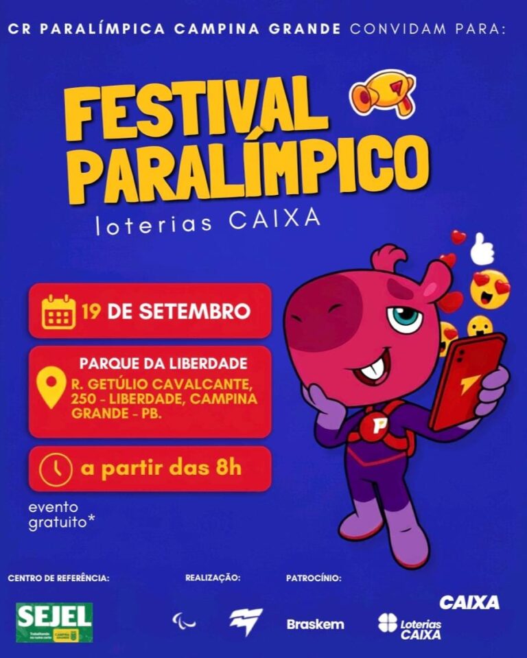 Campina Grande recebe no próximo sábado o Festival Paralímpico Loterias Caixa