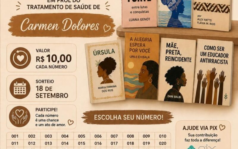 Coletivo de leitura, biblioteca e Associação promovem rifa solidária em apoio à jornalista Carmen Dolores