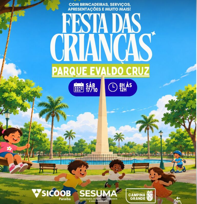 Parque Evaldo Cruz recebe, neste sábado, a Festa das Crianças, evento gratuito promovido pela PMCG, por meio da Sesuma, em parceria com o Sicoob