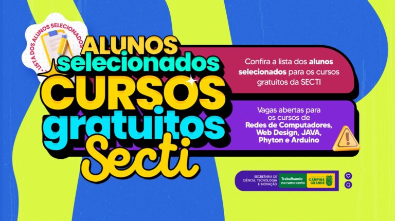 SECTI divulga lista de aprovados para cursos gratuitos na área de tecnologia em CG